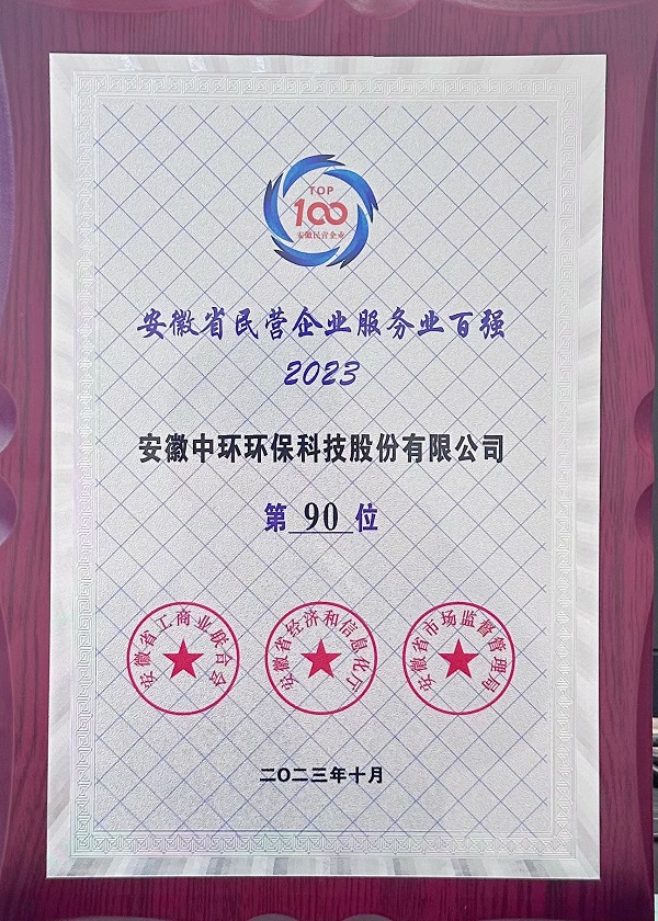 2023安徽省民營企業(yè)服務(wù)百強(qiáng)